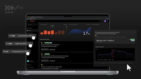 screen shot of nista application showing graphs
