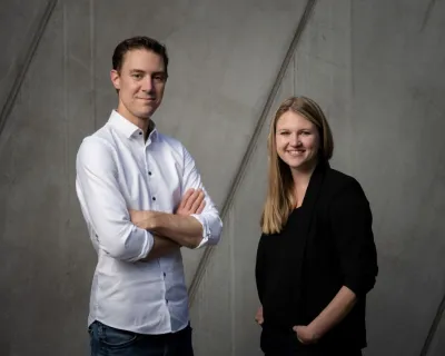 portrait of prewave founders Lisa Smith and Harald Nitschinger